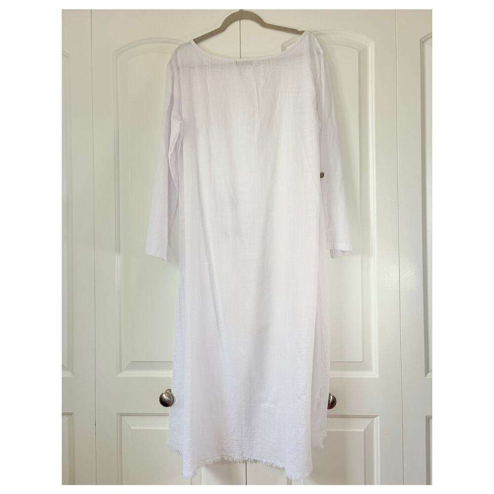CHICME White Draped 2 Piece Pants Set M Flowy Boho Resort Coastal Outfit - Picture 2 of 14